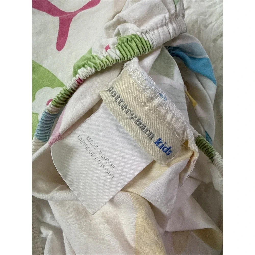 Pottery Barn Kids PBK Funny Fish Full Fitted Sheet Pillowcase Cotton Set